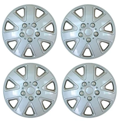 Image of UKB4C Set of 4 15&quot; Silver Wheel Trims/Hub Caps fits Skoda Roomster Fabia Octavia