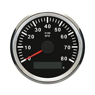 Image of ELING Universal Tachometer RPM REV Counter With Hour Meter 8000RPM 85mm 9 32V Backlight