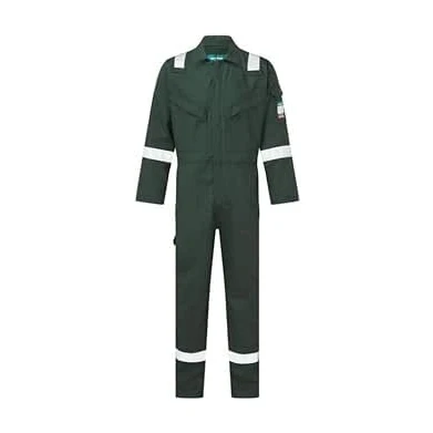 Image of Portwest FR50 Men&#039;s Hi Vis FR Coveralls Reflective Flame Resistant Anti Static Arc Proof Safety Workwear Overalls Green, X Small