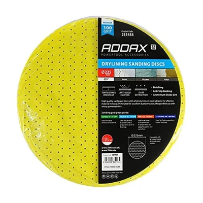 Image of TIMCO Drylining Sanding Discs 100 Grit Yellow 225mm