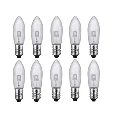 Image of 10x Candle Arch Bridge Bulb Christmas Lamp Spare E10 LED Screw Light 10V 55V AC