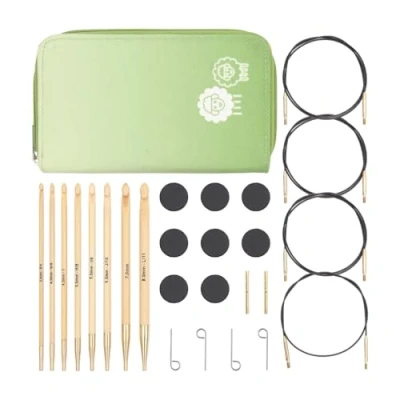 Image of KnitPro Crochet Hook Set Bamboo Tunisian Interchangeable (3.50 8.00mm) Versatile for All Your Creations