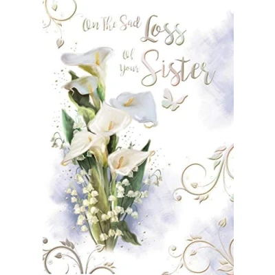 Image of Sad Loss Of Your Sister Carla Lilley Design Sympathy Condolence Bereavement Card
