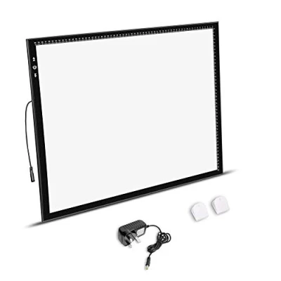 Image of HSK A2 Artist tracing Light Box Copy Table,12V2A Adapter Power Dimmerable 5000 Lux Lock Button Artcraft Pad for Tatto Drawing, Sketching, Animation,Diamond Painting