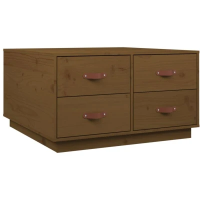 Image of vidaXL Coffee Table Honey Brown 80x80x45 cm Solid Wood Pine