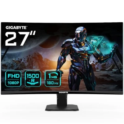 Image of Gigabyte GS27FC 27&quot; FHD Curved Gaming Monitor 1920 x 1080, 180Hz, 1, 250 cd/m², FreeSync Premium, HDR Ready, HDMI 2.0, Displayport 1.4