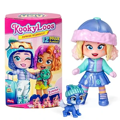 Image of KOOKYLOOS Holiday Yay! Series Surprise Collectible Doll with Fashion Accessories, Clothes, Shoes and Toys, 3 Fun Expressions