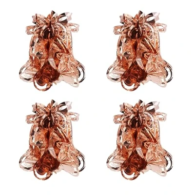 Image of Foil Ceiling Decorations Rose Gold Christmas 2 Tone Set 4 30cm Bells