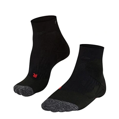 Image of FALKE Women&#039;s TE2 Short W SSO Cotton Anti Blister 1 Pair Tennis Socks, Black (Black 3000), 2.5 3.5