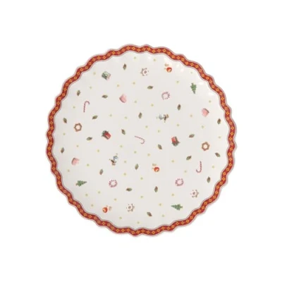 Image of Villeroy &amp; Boch Toy&#039;s Delight Footed Cake Plate, Porcelain, White/Colourful, Round
