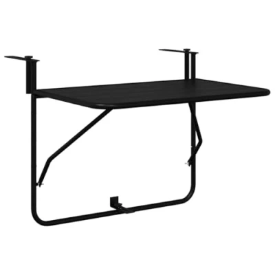 Image of vidaXL Foldable Black Hanging Balcony Table 60x40 cm Steel