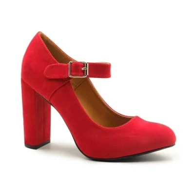 Image of Womens Block High Heels Ankle Strap Court Shoes Ladies Mary Jane Comfort Work Pumps Formal Smart Office Heeled Party Occasion Strappy Slip On Heel Sandals
