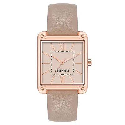 Image of Nine West Women Analog Japanese Quartz Watch with Faux Leather Strap 086702611133