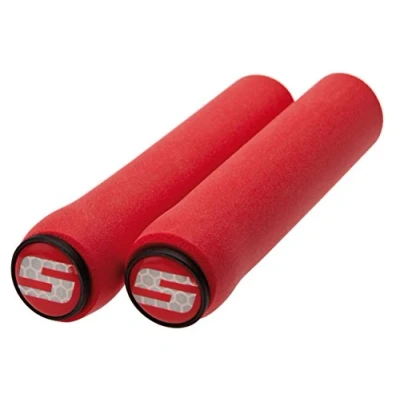 Image of Sram MTB 00.7915.068.030 Locking Foam Grips with Single Black Clamp, Red, 12.9 cm