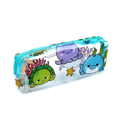 Image of Puckator Adoramals Ocean Clear Pencil Case School Equipment Stuff Cases Large Capacity Preppy Zipper Pouch Office Essentials Pencils Cute Pencilcase Pen