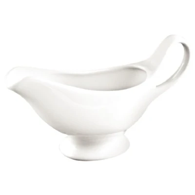 Image of Olympia Whiteware Gravy Boats 340Ml 12Oz Sauce Dish Bucket Roasting 6pc