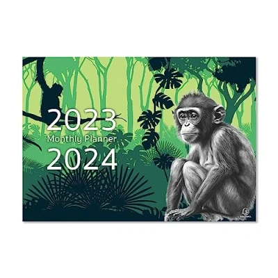 Image of 2023/2024 Monthly Planner Monkey Green