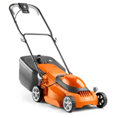 Image of Flymo EasiStore 380R Electric Rotary Lawn Mower 38 cm Cutting Width, 45 Litre Grass Box, Close Edge Cutting, Rear Roller, Central Height Adjust, Space Saving Storage Features