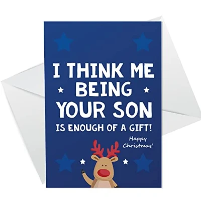 Image of Funny Christmas Card For Dad From Son Rude Him