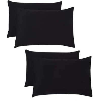Image of Kinfolk Textile Pillow Cases 4 Pack Egyptian Cotton 200 Thread Count (Black)
