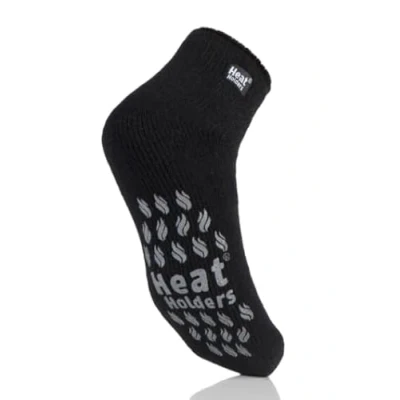 Image of HEAT HOLDERS Mens Thermal Winter warm Non Slip Ankle Slipper Socks UK Size 6 11 (Black)