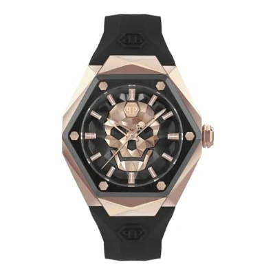 Image of Philipp Plein Men&#039;s Watch Analogue Quartz The $Kull Spikes, Rose/Rose Pwpwa0224, Strap.
