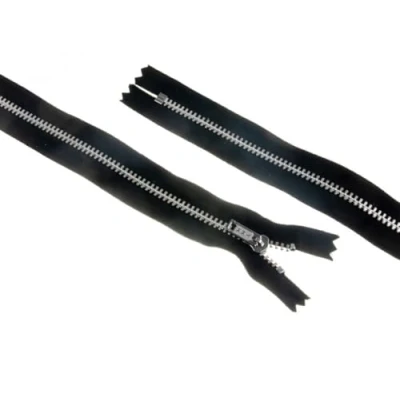 Image of 8&quot;/ 20cm Nickel Silver Metal Closed End Trouser Zips Black per single zip