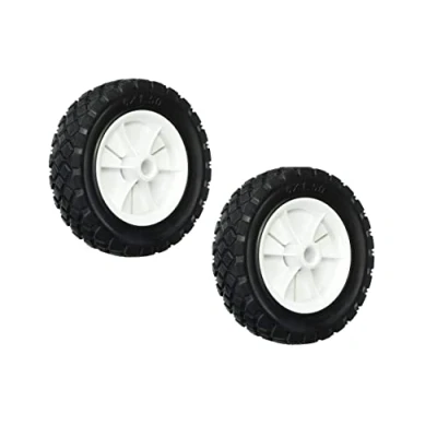Image of Set Of 2 150mm Semi Pneumatic Multi Purpose Wheels Rubber Replacement Tyre For Hobby Cart Toy Truck Building Trolley Lawnmower Wheelbarrow Wheel