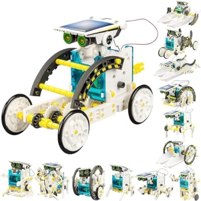 Image of STEM 13 in 1 Solar Power Robots Creation Toy, Educational Experiment DIY Robotics Kit, Science Toy Powered Building Robotic Set Age 8 12 for Boys Girls Kids Teens to Build