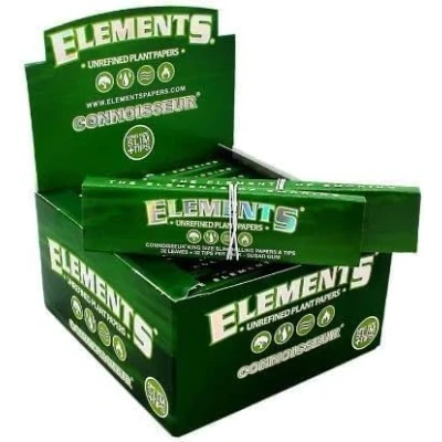 Image of Elements Green Unrefined Plant Rolling Papers and Tips King Size Slim, Paper, Paper (20)