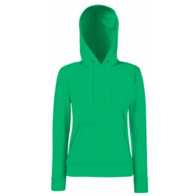 Image of Fruit of the Loom 62038 Women’s Ladies’ Lady Fit Hooded Sweatshirt, Womens, Hoodie, Sweat, Kelly Green