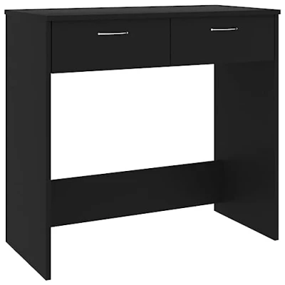 Image of vidaXL Desk with Drawers Easy to Clean Living Room Office Furniture Corner Computer Workstation Black 80x40x75cm Chipboard