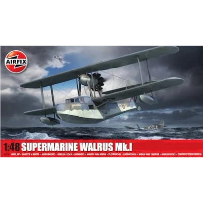 Image of Airfix Model Set A09183 Supermarine Walrus Mk.I Building Kit Plastic Plane Kits for Adults &amp; Children 8+, Includes Sprues Decals 1:48 Scale