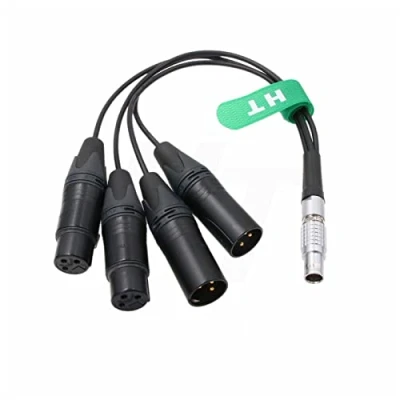 Image of HangTon 10 pin Audio Input Cable for Atomos Shogun Flame, 7, Inferno, Ninja Inferno Monitor to Dual XLR 3 Female Sound Devices 633 Mic