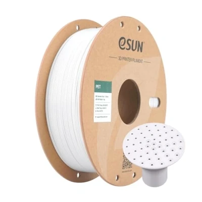 Image of eSUN PET Filament 1.75mm, High Toughness Filament, 1KG Spool (2.2 LBS) 3D Printing for Printers,White