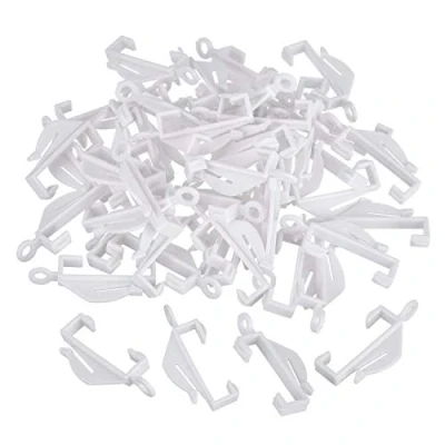 Image of Merriway BH03823 (60 Pcs) Curtain Rail Track Glide Hooks Gliders for Decorail Integra White Pack of 60 Pieces