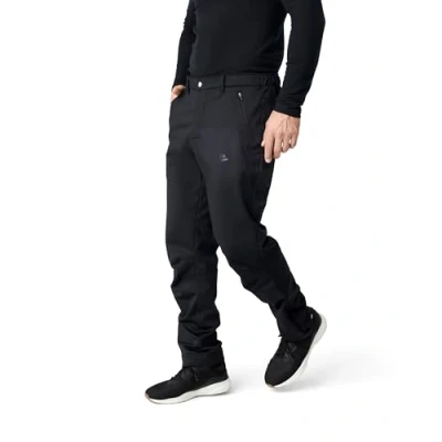 Image of DANISH ENDURANCE Men&#039;s Softshell Trousers Windproof, Water Repellent and Fleece Lined for Outdoor Activities, Black, 3XL
