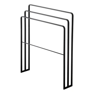 Image of Yamazaki 4980 TOWER Bath Towel Hanger With 3 Bars, black, Steel, Minimalist, 70 x 14 81 cm