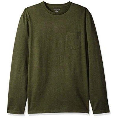 Image of Amazon Essentials Men&#039;s Regular Fit Long Sleeve T Shirt, Olive Heather, S