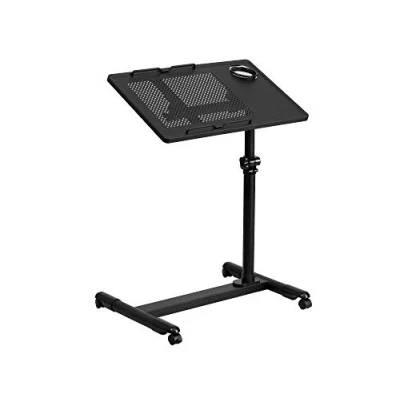 Image of Flash Furniture Adjustable Height Steel Mobile Computer Desk, Black, Set of 1