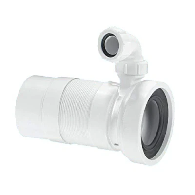 Image of McAlpine Plain End Outlet Straight Flexible WC Pan Connector with Vent Boss 140 310mm Length WCF23PV