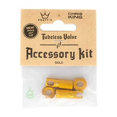 Image of Tubeless Peaty&#039;s MK2 Chris King Gold Valve Caps