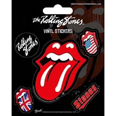 Image of Pyramid International Rolling Stones (Tongue) Vinyl Stickers, Paper, Multi Colour, 10 x 12.5 1.3 cm