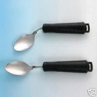 Image of BENDABLE SPOON EATING AID SOFT GRIP ANGLED CUTLERY