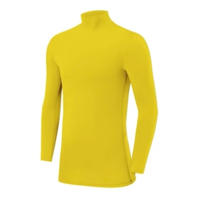 Image of PowerLayer Compression Tops for Boys Base Layers Running Top Thermal Shirt Mock Neck Sonic Yellow, 12 14 Years