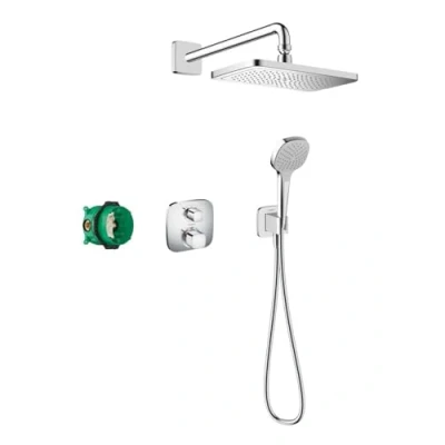Image of Hansgrohe 27953000 Croma E Shower System 280 1jet with Ecostat Chrome