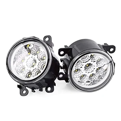 Image of 1 Pair Car Fog Light,12V 9 LED Halo Angel Eye Rings Round Front Lamp DRL Daytime Running Light H11 for Focus (White)