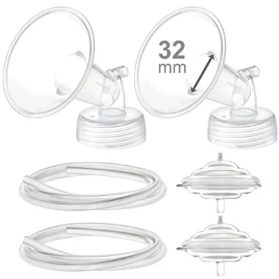 Image of Maymom Pump Parts for Spectra S2 S1 9 Plus Breastpump Not Original Replace Accessories and Flange. Inc Flange Backflow Protector Tubing (32mm)