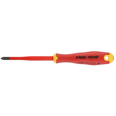 Image of Felo 0715762653 Pozidrive PZ2 E Slim Insulated Screwdriver with Length 4&quot;