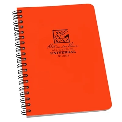 Image of Rite in the Rain Universal Notebook, Side Spiral Bound, 4⅝&quot; x 7&quot; (32 Sheets) Orange